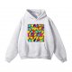 High-Quality Gray Oversize Hoodie with Retro Typography Print – Streetwear Essential