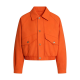 Orange Cropped Bomber Jacket