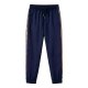 Men's Euro-American 320g Cotton Polyester Sports Pants - Navy Blue Autumn Loose Casual Trousers with Side Stripe