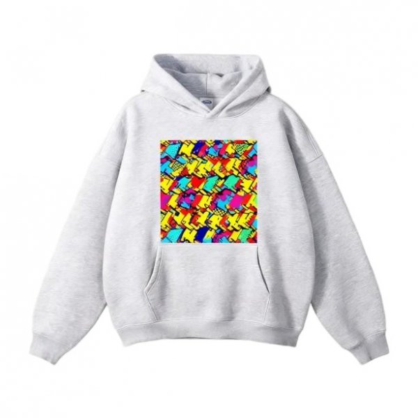 High-Quality Gray Oversize Hoodie with Retro Typography Print – Streetwear Essential